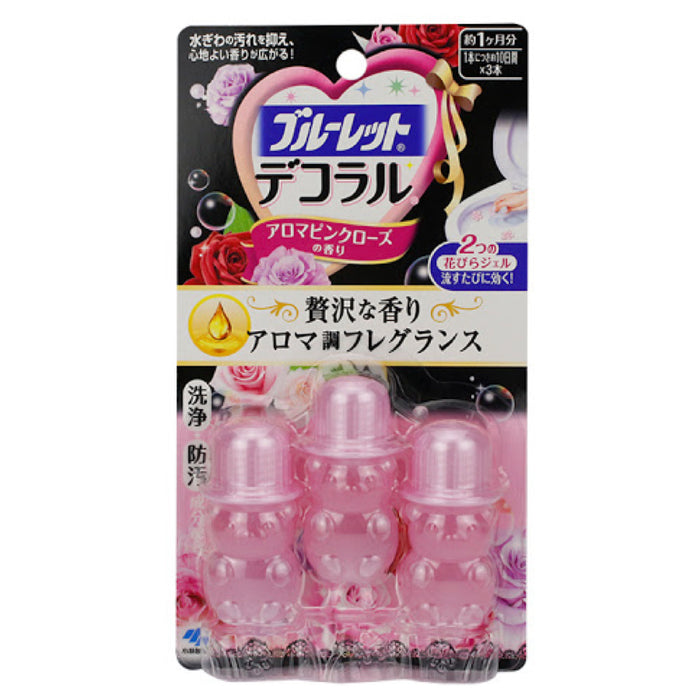 Kobayashi【小林製藥】小熊馬桶芳香劑 Bluelet Dekoraru Toilet Bowl Cleaner (3 Single-use Tubes) Aroma Pink Rose